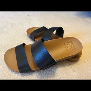 Rubber sole/ leather Reef sandals size 8
